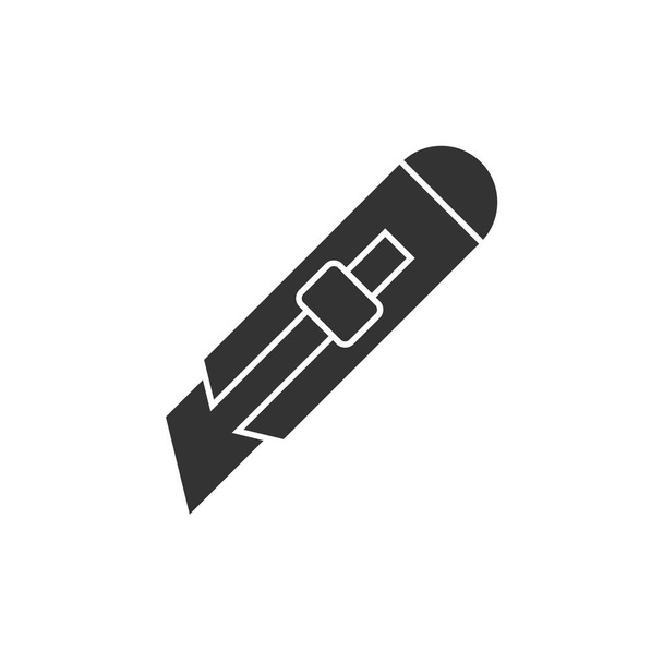 Stationery knife black icon - Vector, afbeelding