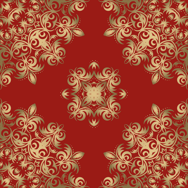 Luxury seamless ornament. Fine traditional oriental golden pattern - Vecteur, image