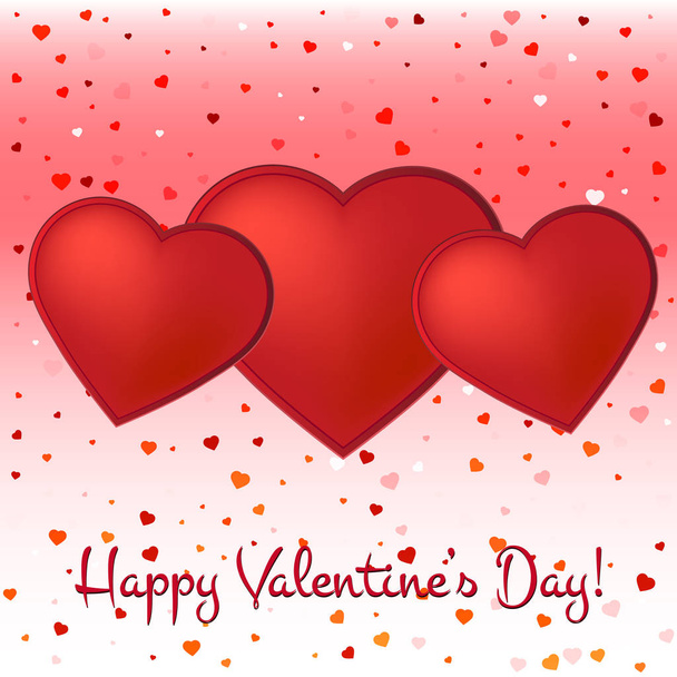 Valentines Day background with hearts - Vector, Image