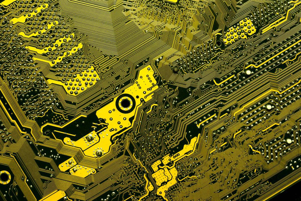 Желтая плата фона материнской платы компьютера
 - Фото, изображение