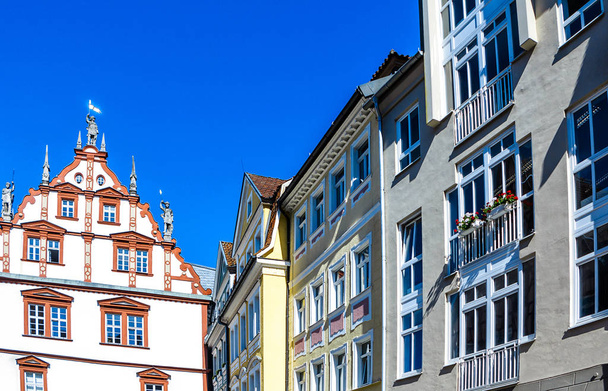 Historic buildings on the market square in Coburg, Bavaria, Germany - Fotó, kép