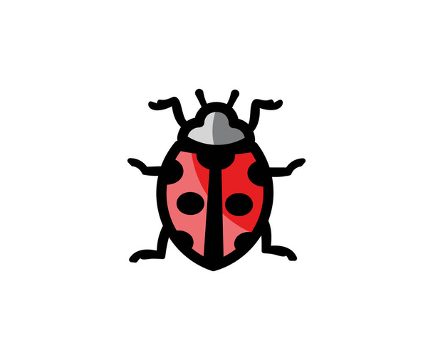 Uğur böceği logo şablonu. Böcek uğur böceği vektör tasarımı. Hata hanım böceği illüstrasyon - Vektör, Görsel