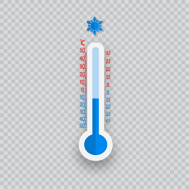 Meteorology thermometers isolated. Cold and heat temperature. Vector illustration. Celsius and fahrenheit - Vektör, Görsel