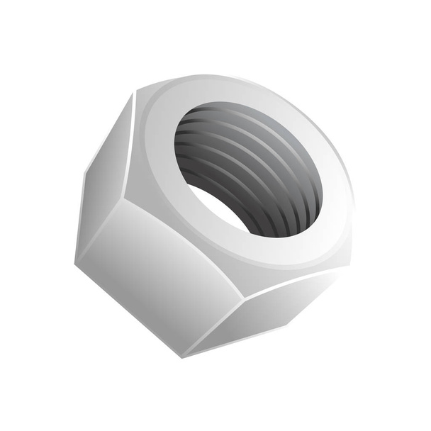 3D metalen zeskantmoer Grafisch Design-Object - Vector, afbeelding