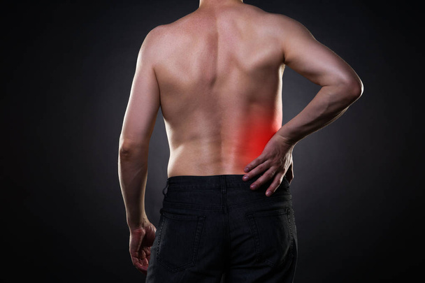 Back pain, kidney inflammation, ache in man's body - Foto, immagini