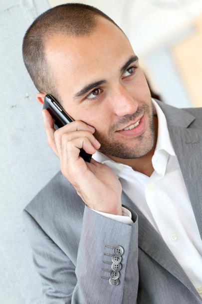 Portrait of businessman using mobile phone - Foto, imagen