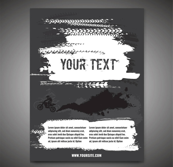 Grunge Motorcross Poster - Vector, Image