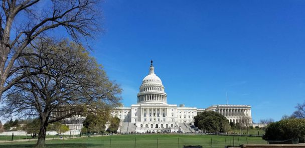 Panoramatický pohled západní průčelí budovy kapitol Spojených států, na Capitol Hill, Washington Dc, USA. - Fotografie, Obrázek