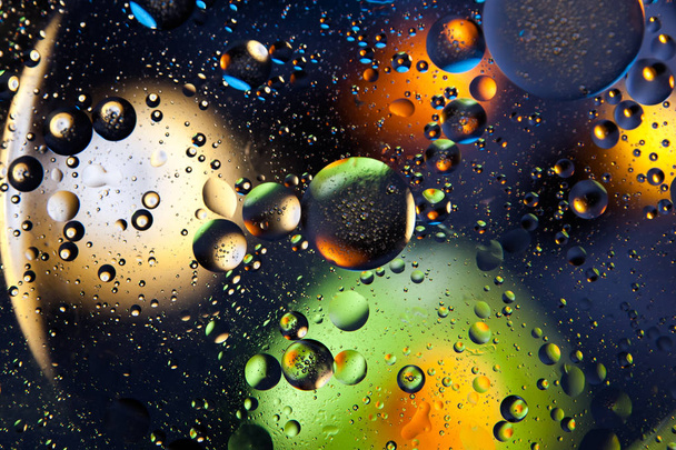 Abstract space background. Water drops of different colours - Foto, immagini