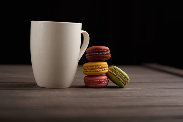  coffee  and macaroons texture - Foto, afbeelding