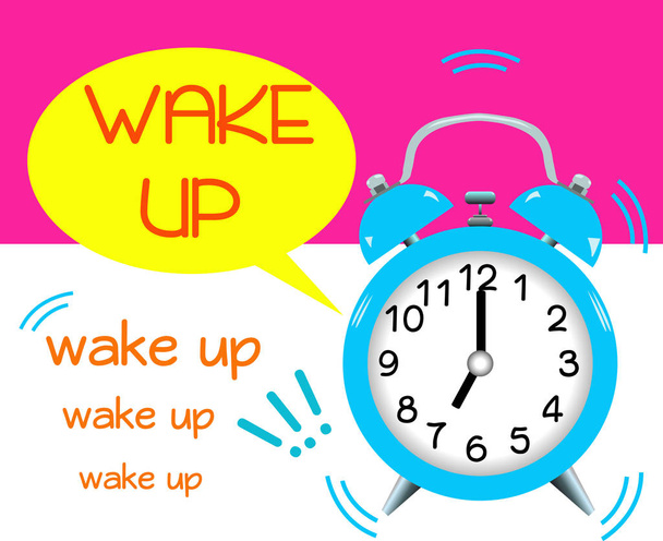 Wake up alarm goes off - Vector, Image
