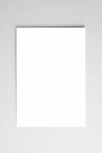 Blank business card or sheet of paper over grey background - Photo, Image