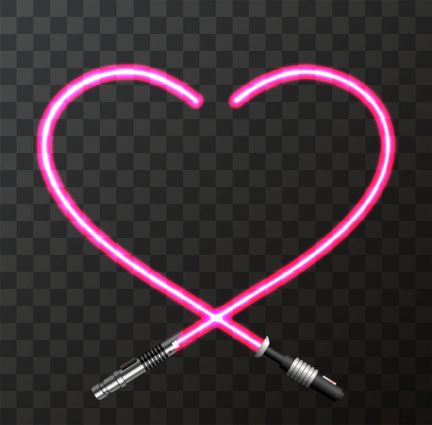 Vektor moderní koncepce srdce a světelný meč pro Valentýn - Vektor, obrázek