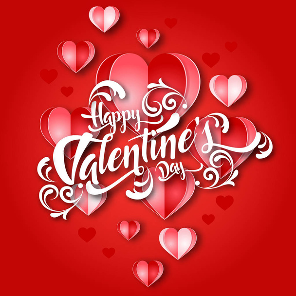 Modern Romantic Abstract Love Sign Happy Valentine Card, Suitable for Invitation, Web Banner, Social Media, and Other Valentine Related Occasion - Vector, Image