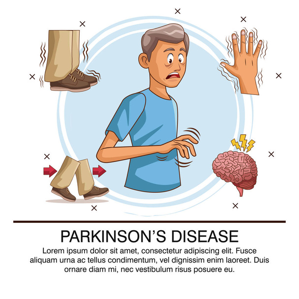 Parkinson hastalığı Infographic - Vektör, Görsel