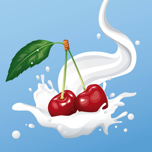 Γάλα και μούρα Φέιγ βολάν - Διάνυσμα, εικόνα