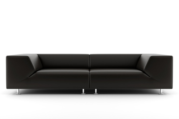 Black sofa isolated on white background - Photo, Image