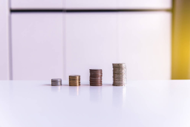 Coin stacks on a table,Saving money concept - Photo, image
