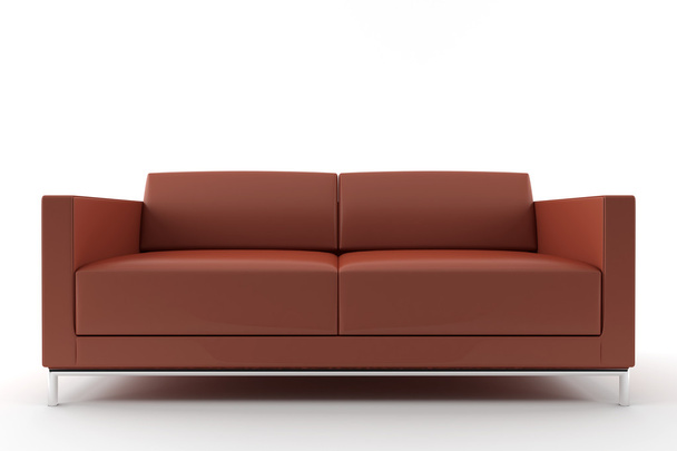 Brown sofa isolated on white background - Zdjęcie, obraz