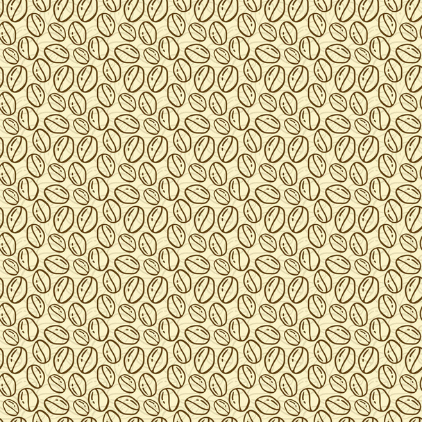 Seamless patterns with hand drawn coffee beans. - Vector, afbeelding