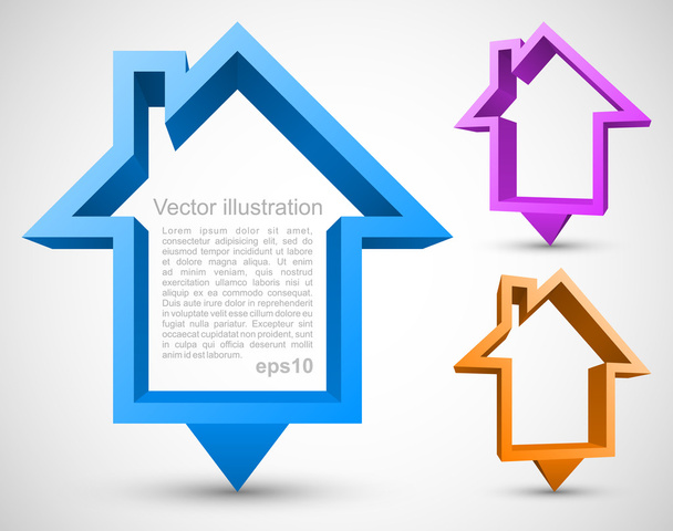 reeks van kleurrijke huis pointers - Vector, afbeelding