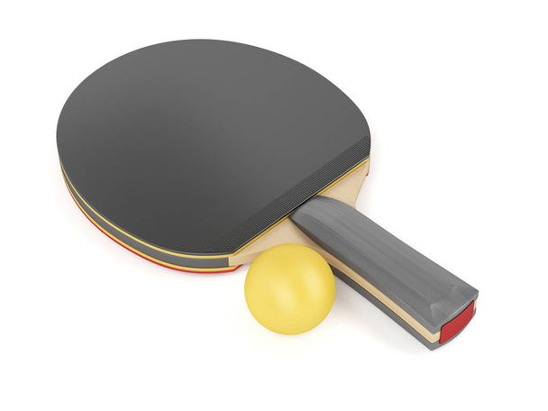 Настільний теніс ракетка і м'яч
 - Фото, зображення