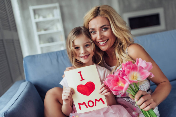Mom and daughter at home - Photo, image