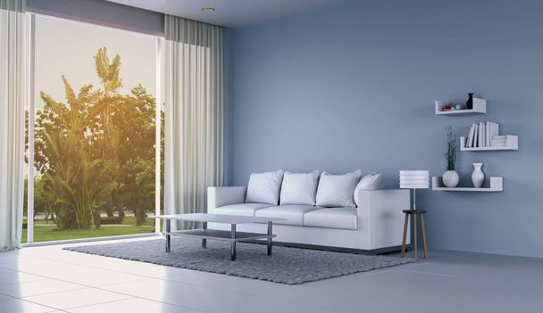 3D vykreslování interiér moderní obývací pokoj  - Fotografie, Obrázek