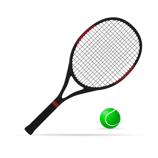 Vector image  tennis racket with a tennis ball. - Vector, Image