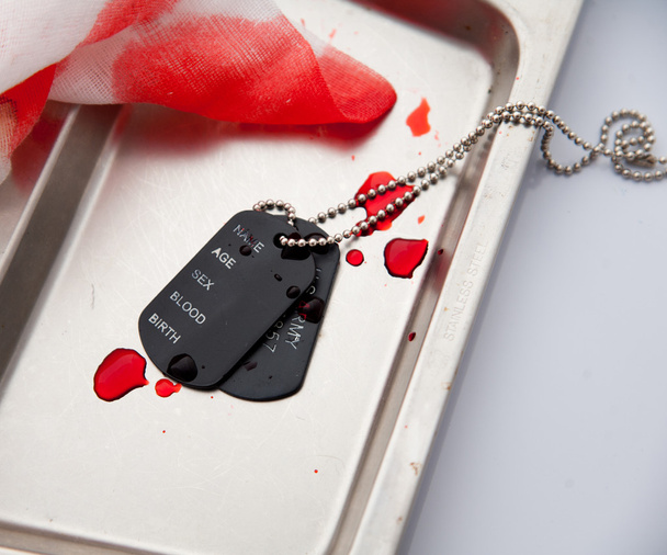 Dog tag/army chains of soldiers of injury - Foto, Imagem