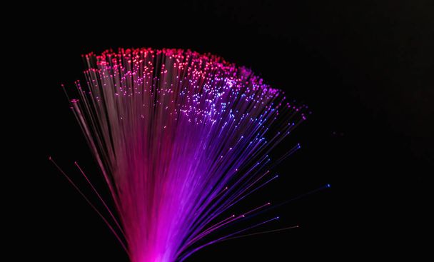 Fiber optics lights abstract background, fiber optical background - Photo, Image