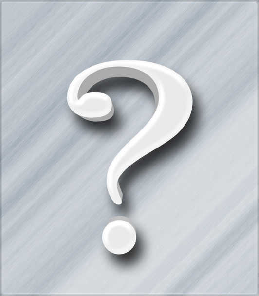 Stock Illustration - Question Mark , 3D Illustration, Isolated against the Steel Background. - Photo, Image