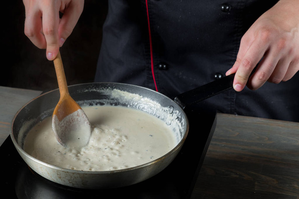 Cooking handmade pasta with Italian ingredients - Valokuva, kuva