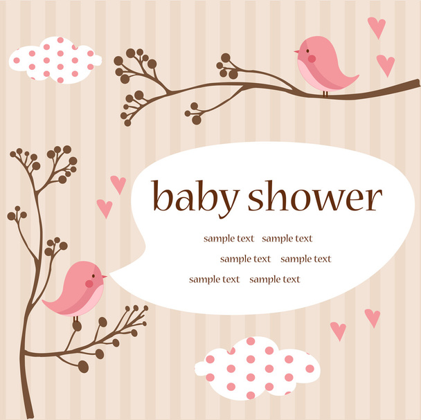baby girl shower - Vector, Image