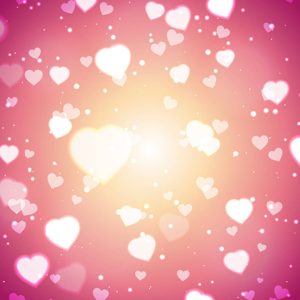 Abstract Glow Soft Hearts for Valentines Day  - Vector, afbeelding
