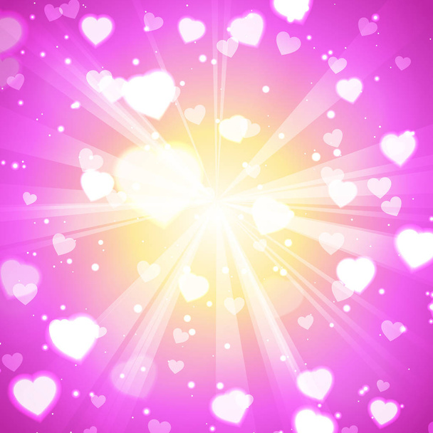 Abstract Glow Soft Hearts for Valentines Day  - Vetor, Imagem