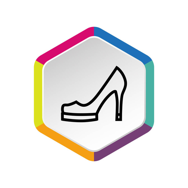 Heel shoe line icon - Vector, Imagen