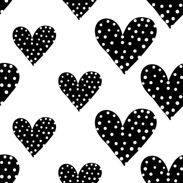 background, pattern with hearts, vector illustration.  - Vektör, Görsel