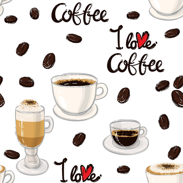 aroma, coffee background, vector illustration  - Wektor, obraz