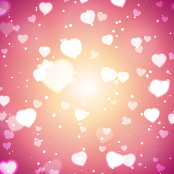 Abstracte gloed zacht hart voor Valentijnsdag  - Vector, afbeelding