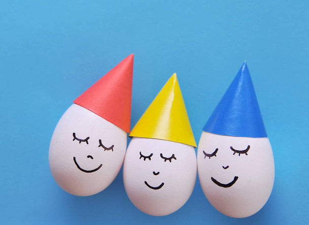 Easter eggs on a colorful background  - Valokuva, kuva