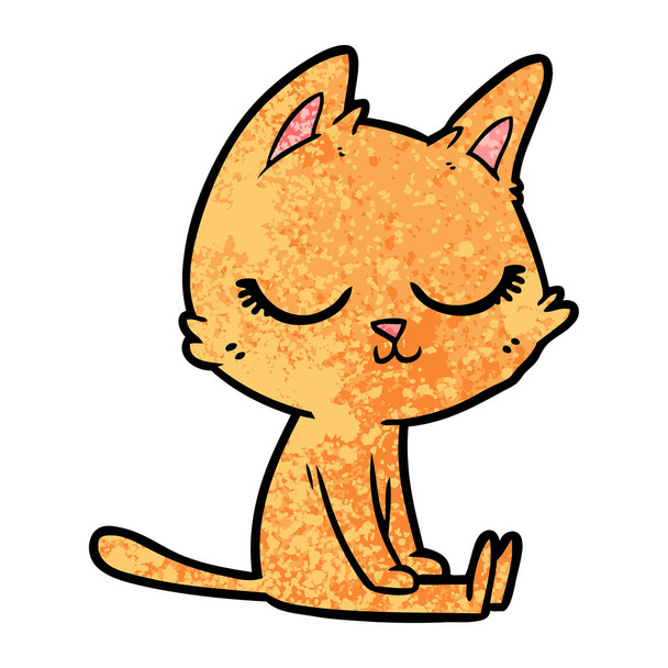 vector ilustración de calma gato de dibujos animados
 - Vector, imagen