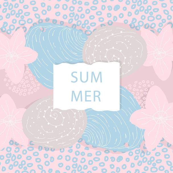 Vektor Illustration Design von trendigen Sommer Banner in Pastellfarbe - Vektor, Bild