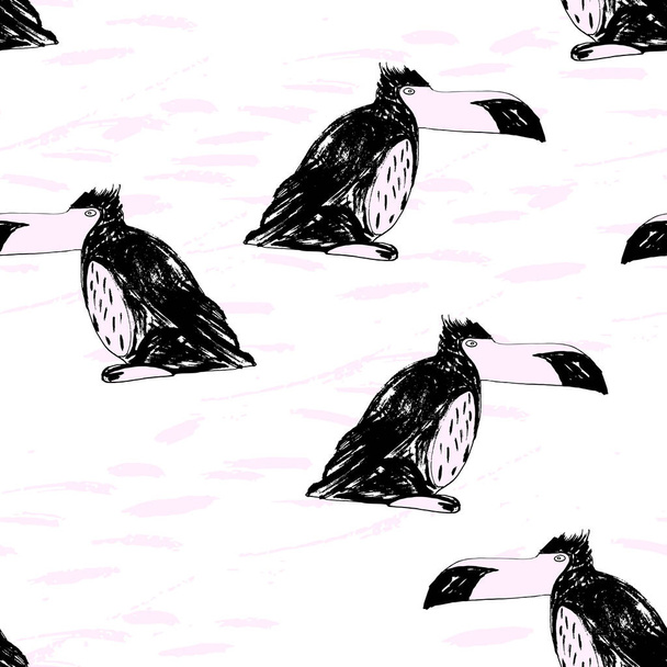 diseño de ilustración vectorial de divertidos pájaros de dibujos animados aislados sobre fondo blanco
 - Vector, Imagen