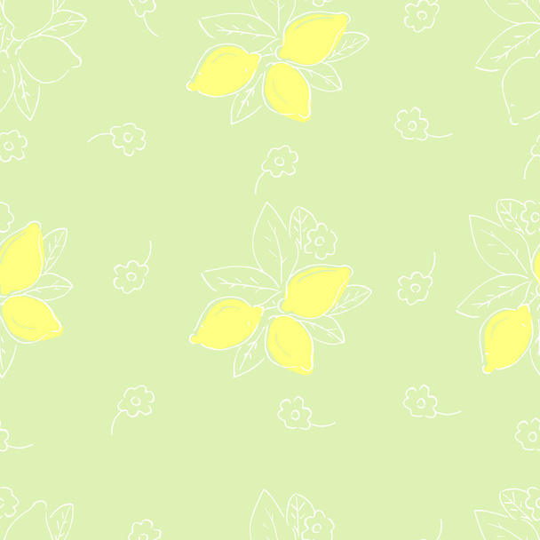 wektor ilustracja projektowania wzorca bezszwowe lemon owoców - Wektor, obraz