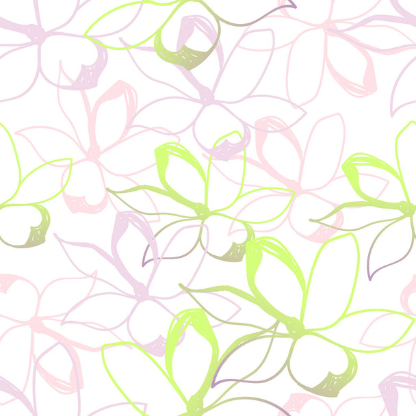 vector illustration design of beautiful pastel flowers seamless texture pattern  - Vektori, kuva