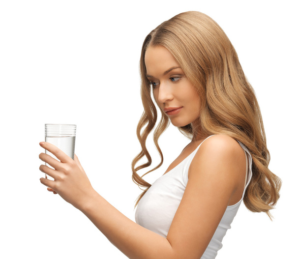 Woman with glass of water - Zdjęcie, obraz