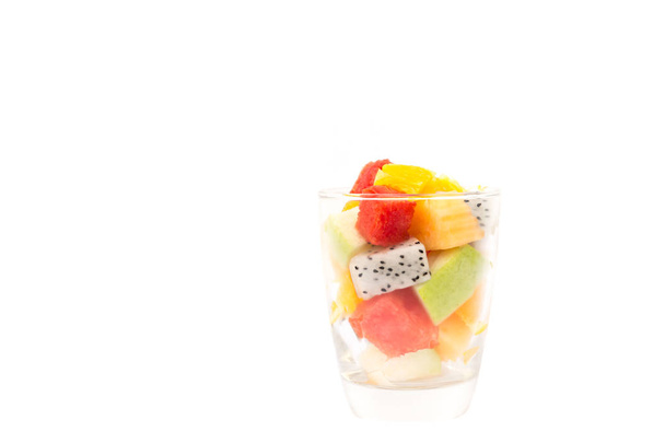 Healthy topical fresh fruit salad isolated in clippinpath - Photo, Image