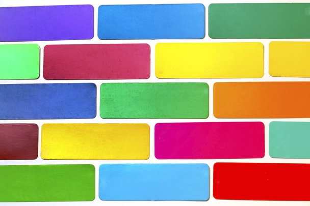 Murowane różnokolorowych cegieł - Zdjęcie, obraz