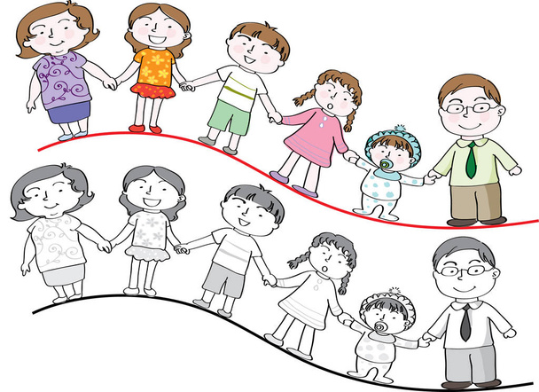 wektor rysunek tło dla rodzin z dziećmi - Wektor, obraz